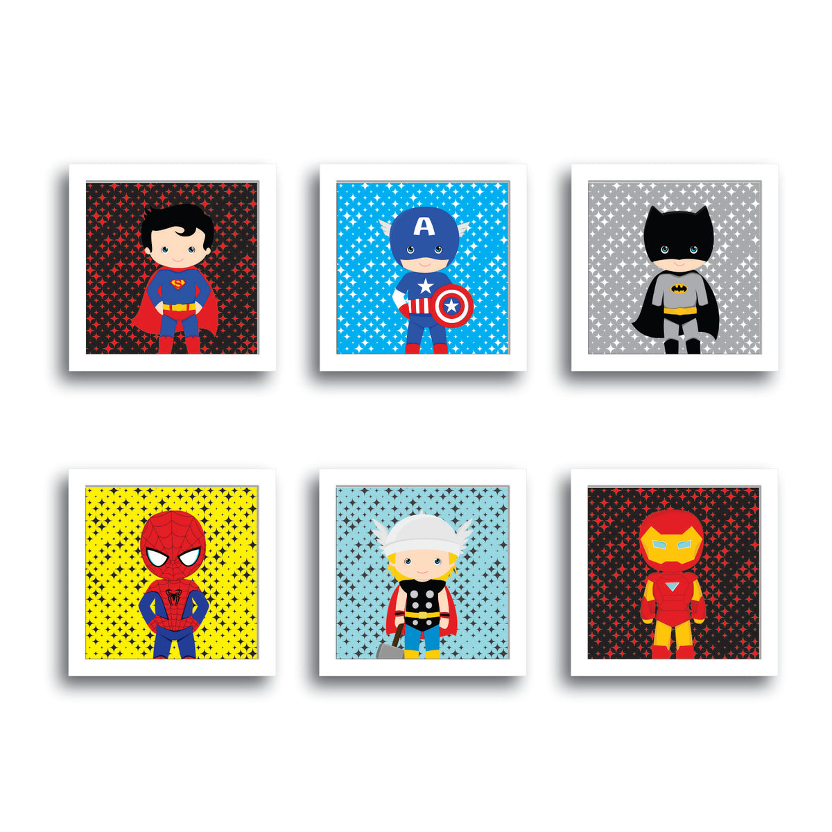 Kit 06 Quadros Vingadores